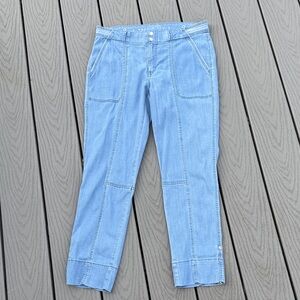 Light Blue Women's Casual Cotton Pants